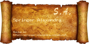 Springer Alexandra névjegykártya